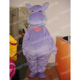 Halloween Purple Hippo Mascot Costumes Top Quality Cartoon Theme Character Carnival Unisex Adults Outfit Christmas Party Outfit Suit