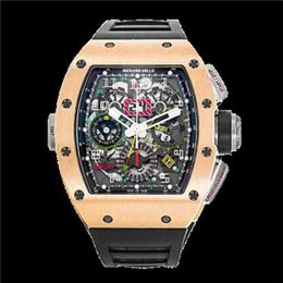 Swiss Luxury Wristwatches Richardmill Automatic Mechanical Watches mens RM1102 Mens Watch 18k Rose Gold Calendar Time Month Double Time Zone Automatic Mec WN-TKBJ