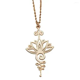 Pendant Necklaces Stainless Steel Flower Necklace Yoga Jewelry Decorative Accessory For Outdoor Party Travel Daily