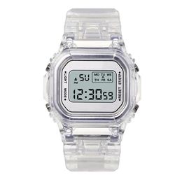 Damenuhren, modisch, für Herren und Damen, goldfarben, lässig, transparent, digitale Sportuhr, Liebhabergeschenk, Uhr, Kinder-Armbanduhr, Damenuhr, 231020