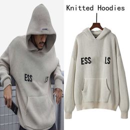 Designer Essentialhoodie Knitted Sweater for Men and Women Fashion Streetwear Pullover Swearshirts Essentialshirt Loose Hoodie Long Sleeve Sweaters Cott Fomg