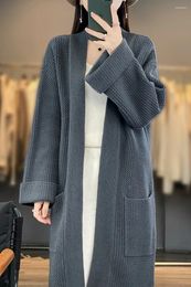 Women's Knits Autumn/Winter Salt Series Cardigan Half V-neck Solid Blouse High End Light Luxury Wool Sweater