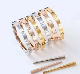 20 Charm Bracelets letter bangle bracelet Screw Titanium Steel Cuff Screws bangles For Women Luxury Designers screwdriver designer bracelets mens