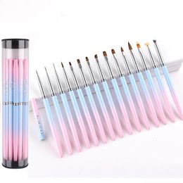 Makeup Tools 15 Size Nail Art Brush Set 3D Painting Manicure Acrylic UV Gel Line Drawing Pen Salon DIY Tool 231020