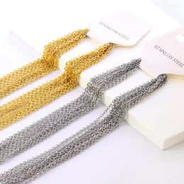 Chains 10Pcs Bulk Wholesale DIY Rolo Chain For Men Stainless Steel Jewellery Necklace Choker Women Matching