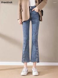Women's Jeans Women Slim Spring High Waist Casual Streetwear Elegant Office Lady Korean Style Simple Trousers Fashion Ankle-length Basic