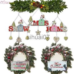 Christmas Decorations Merry Christmas Xmas Tree Ornament Wooden Hanging Sign Door Decoration For 2022 New Year Xmas Tree Decoration Home Navidad Gift x1020