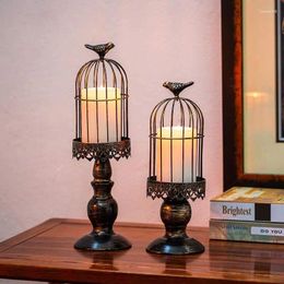 Candle Holders Nordic Bird Cage Holder Romantic Candlelight Dinner Table Aesthetic Home Decor Living Room