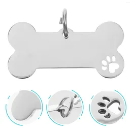 Dog Collars 4 Pcs Pet ID Tag Personalized Blank Engraved Pendants Necklaces Tags Stainless Steel Name Gift