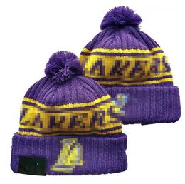 Men's Caps Basketball Hats Lakers Beanie All 32 Teams Knitted Cuffed Pom Los Angeles Beanies Striped Sideline Wool Warm USA College Sport Knit hats Cap For Women a4