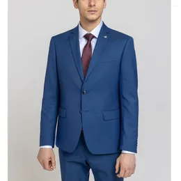 Men's Suits Suit For Men Blazer Single Breasted Notched Lapel Terno Elegant Casual Groom Outfits Blue Two Piece Jacket Pants Slim Fit Coat
