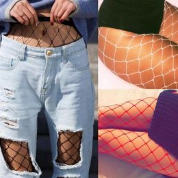 Socks & Hosiery Women's Hollow Net Body Stockings Sexy Pantyhose Black White Red Tights Fishnet Nightclub Party Women Underwe296J