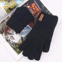 Popular Outdoor Travel Knitted Gloves Unisex Pure Colour Keep Warm Half Finger Gloves for Men Women Autumn Winter Fashion Mitten Cashmere