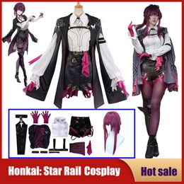 Cosplay Game Honkai: Star Rail Cosplay Costume Kafka Role Play Clothing Wig Full Set Combat Uniform Halloween Carnival Party Women Suits