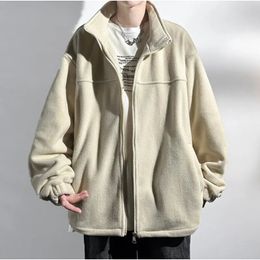 Men's Vests 2023 Granular Fleece Soft Coat Loose Turtleneck Jacket Korean Fashion Solid Colour Oversized Street 5xl 231020