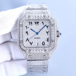 Mode Diamant Quadratische Zifferblatt Uhren Herrenuhr Automatikuhren Moissanit Designer Uhren 904L Edelstahl Armband Saphirglas Wasserdicht Orologio.