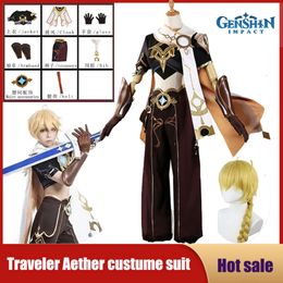 Cosplay Game Genshin Impact Traveller Aether Cosplay Costume Anime Kong Figure Party Halloween Outfit Wig Dress Full Sets Women Uniform