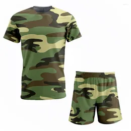 Men's Tracksuits Mens Tracksuit 2 Piece Set Summer Fashion Tops Shorts Suit Short Sleeve T Shirt Casual Male Sportswear