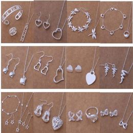 with tracking number New Fashion women's charming Jewellery 925 silver 12 mix Jewellery set 1460219M