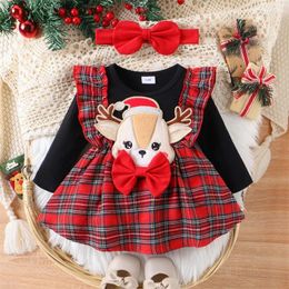 Girl Dresses Born Baby Girls Christmas Dresss Reindeer Party Dress 2023 Year Costume For Toddler