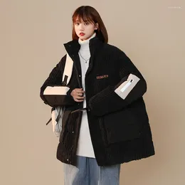 Women's Trench Coats M-3XL Plus Size Womens Winter Jacket Long Sleeve Stand Collar Outwear With Pocket Solid Zipper Cardigan Oversized Warm