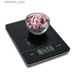 Bathroom Kitchen Scales Digital Kitchen Scale Food Scale with Tempered Glass Platform Black Q231020
