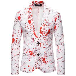 Men's Suits & Blazers 3D Splash Ink Print Blazer Men 2021 Autumn Christmas Suit Jacket Masculino Party Wedding Prom Stage Cos238K