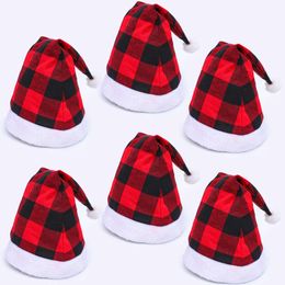 Christmas Hat Fashion For Kids And Adults Plaid Adult One Size Christmas Hat Decorative Adult Hat Christmas Hat