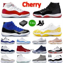 J11 Cherry XI 11 11s Баскетбольные кроссовки с низким цементным серым топом Jumpman большого размера 13 Space Jam DMP Мужские женские кроссовки в стиле ретро 36-47