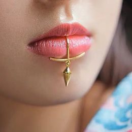 Nasenringe Stollen gefälschter Lippenpiercing Schmuck Keine Piercing Labret Faux Lipring Edelstahl Blei frei Nickelkörperschmuck 231019