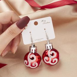 Stud Merry Christmas Resin Sequin Bulb Earrings For Women Snowflake Star Ball Dangle Earring Year Festival Jewelry Gift 231020