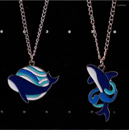 Pendant Necklaces Yungqi Trendy Enamel Animal Whale Necklace Fish Nautical Chokers Charm Jewelry For Women Girl Party Collier