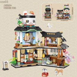 Blocks New Creative Sea Fish Food House Model Building Block MOC Store With Figure Dolls Bricks Sets Boys Toys Kids Gifts R231020