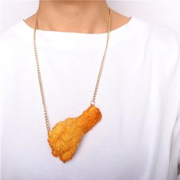 Emulation Fried Chicken Leg Pendant Necklace New Funny Accessories3036