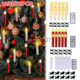 Christmas Decorations 10-30PCS Flameless LED Candles Xmas Tree Decoration Christmas Tree Candles with Clips Remote Controls Electric Candles x1020