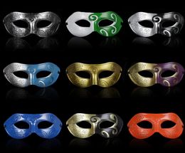 20pcs Retro Jazz Man Masks Venetian Masquerade Half Face Party Halloween Christmas Ball Mix Colors9786563