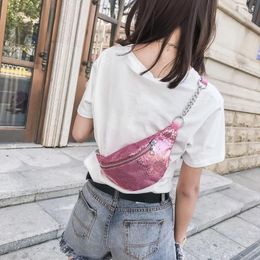 Waist Bags Women Sequin Fanny Pack Fashion Female Bag Travel Sport Chest Pouch Shoulder Glitter Bum Belts Packs