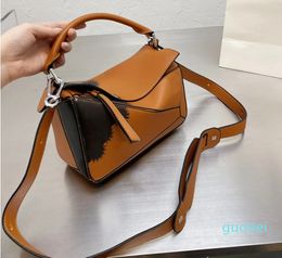 Women Puzzle Geometric Shoulder Bags Designers Handbags Cross Body Fashion Contrast Colour Patchwork Purses with Letters Top