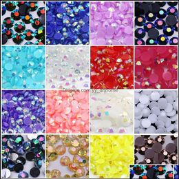 Resin Loose Beads Jewellery Jelly White Ab Flat Back Rhinestone All Size M 4Mm 5Mm 6Mm In Whole Prcie With Quality Drop Delivery2058