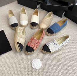 Designer-Loafer für Damen, Fischerschuhe, klassische Lazy-Loafer-Marken-Baumwoll-Tweed-Grosgrain-Freizeitschuh, Outdoor-Schuhe