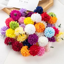 Decorative Flowers Wreaths 100PC Artificial Hydrangea Flowers Wholesale Wedding Home Party Room Decoration Christmas Candy Box Fake Silk Scrapbook Plants 231020