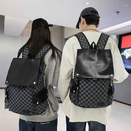 Backpack Bolso Hombre Man Bag Work Waterproof Business School Laptop Latticed Large Capacity Multipurpose Men 035