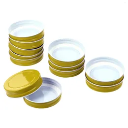 Dinnerware 12 Pcs Mason Jar Lids Tin Storage Solid Hat Accessories Tinplate Covers And Crafts For Kids Sealing Caps Bottles Cup