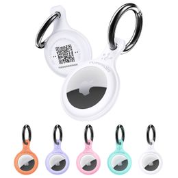 Pawsrealm Smart AirTag per collare per cani con codice QR, supporto AirTag per collare per gatti, custodia AirTag Targhetta per animali personalizzata personalizzata, Profilo animale modificabile, Avviso di posizione