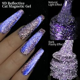 Nail Polish LILYCUTE 7ml 9D Reflective Cat Magnetic Gel Glitter Vernis Semi Permanent Soak Off UV Art 231020