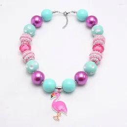 Chains DIY Cartoon Bird Pendant Children's Beaded Necklace Easter Girl Kid Chunky Mother's Day Gift Drop