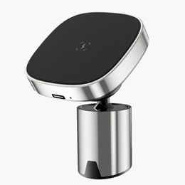 Cell Phone Mounts Holders 15W Car Wireless Charger is Suitable For iphone 12 13 14 Aluminium Alloy Vent Dashboard Magnetic Bracket Mobile 231019