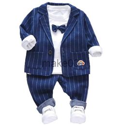 Clothing Sets 2020 New Spring Autumn Baby Boys Clothing Formal Infant Gentleman Tie Shirt Pants 2-3 piece sui Cotton Leisure Suits 6M-4T J231020