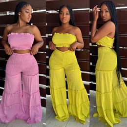 Women's Two Piece Pants Ladies Sexy Summer Pant Set Outfits 2023 Matching Workout For Women Wide Leg 2 Sets Elegant Luxury