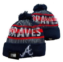 Men's Caps Baseball Hats Braves Beanie All 32 Teams Knitted Cuffed Pom ATLANTA Beanies Striped Sideline Wool Warm USA College Sport Knit hats Cap For Women